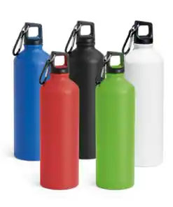 Squeeze em alumínio 800ml tampa de rosca com mosquetão