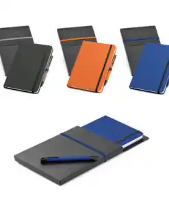 Kit de caderno e esferográfica