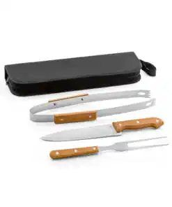 Kit churrasco 3 peças em estojo de 210D