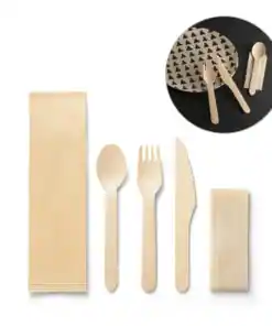Conjunto de talheres em madeira SUYA